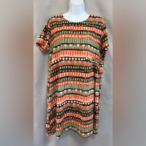 Wadalanni Multicolor  Crew Neck‎  Dress one size Women’s 100% Linen